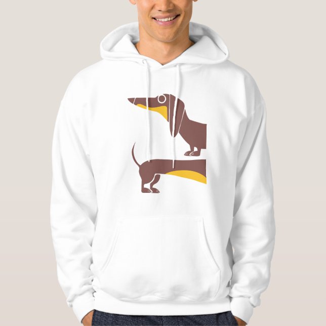 Funny cute dachshund for long dog parent hoodie (Front)
