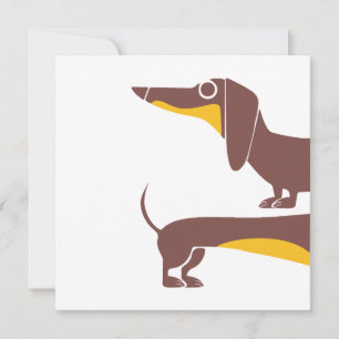 Funny cute dachshund for long dog parent invitation