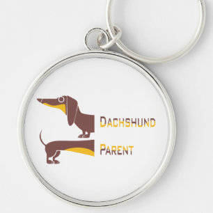 Funny cute dachshund for long dog parent key ring