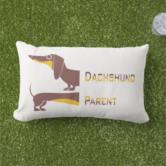 Funny cute dachshund for long dog parent lumbar cushion (Grass)