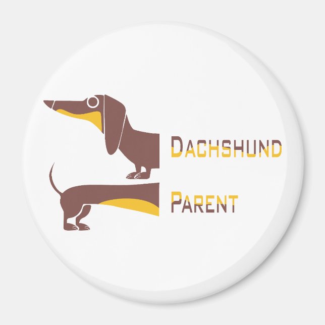 Funny cute dachshund for long dog parent magnet (Front)