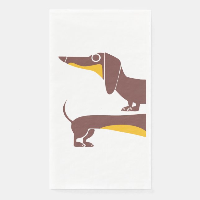 Funny cute dachshund for long dog parent napkin (Front)