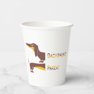 Funny cute dachshund for long dog parent paper cups