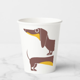 Funny cute dachshund for long dog parent paper cups