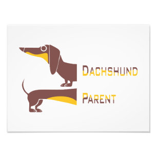 Funny cute dachshund for long dog parent photo print