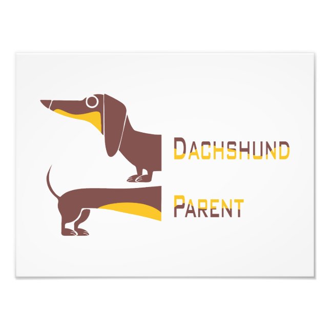 Funny cute dachshund for long dog parent photo print (Front)