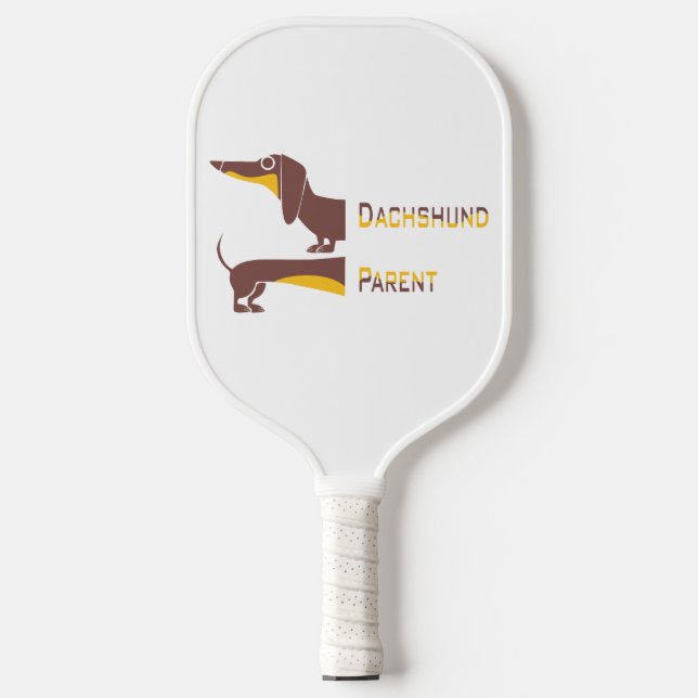 Funny cute dachshund for long dog parent pickleball paddle (Front)