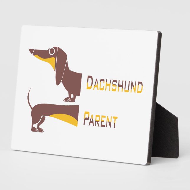 Funny cute dachshund for long dog parent plaque (Side)