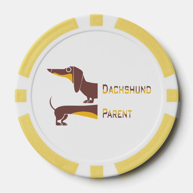 Funny cute dachshund for long dog parent poker chips (Front)