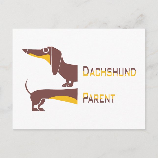 Funny cute dachshund for long dog parent postcard (Front)