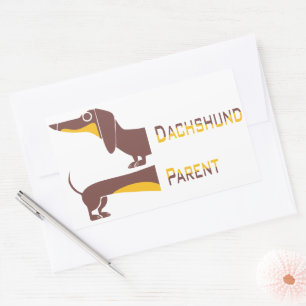 Funny cute dachshund for long dog parent rectangular sticker