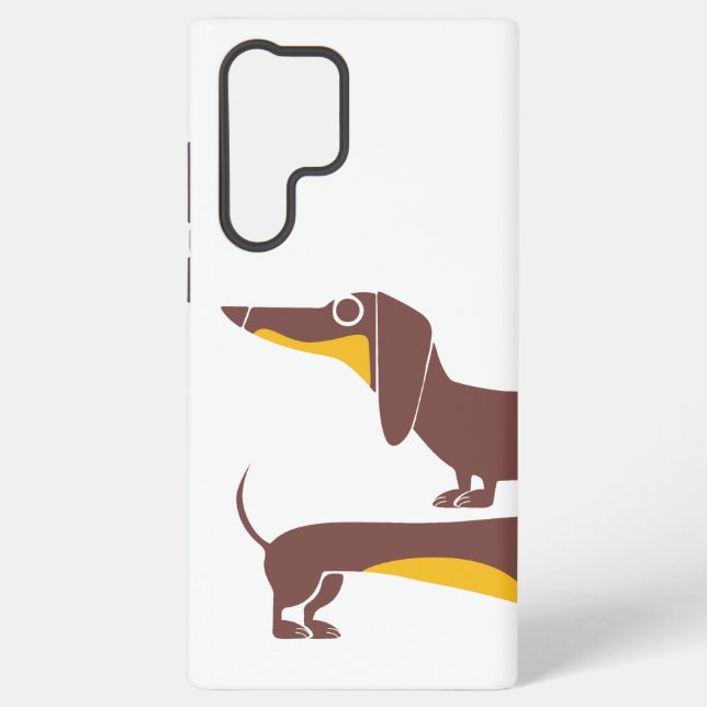 Funny cute dachshund for long dog parent samsung galaxy s22 ultra case (Back)
