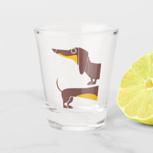 Funny cute dachshund for long dog parent shot glass