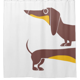 Funny cute dachshund for long dog parent shower curtain
