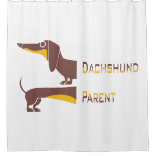 Funny cute dachshund for long dog parent shower curtain