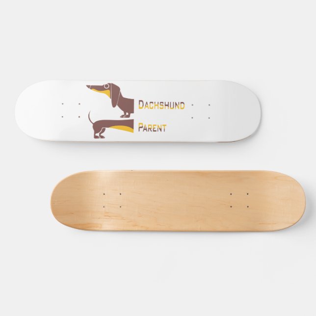 Funny cute dachshund for long dog parent skateboard (Horz)
