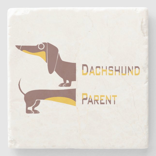 Funny cute dachshund for long dog parent stone coaster (Front)