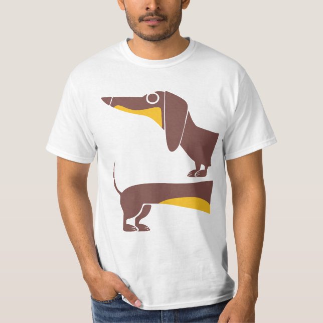 Funny cute dachshund for long dog parent T-Shirt (Front)