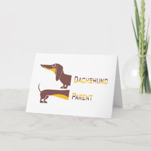 Funny cute dachshund for long dog parent thank you card