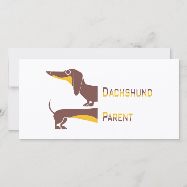 Funny cute dachshund for long dog parent thank you card (Front)