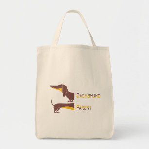 Funny cute dachshund for long dog parent tote bag