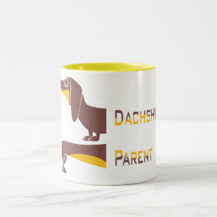 Funny cute dachshund for long dog parent Two-Tone coffee mug