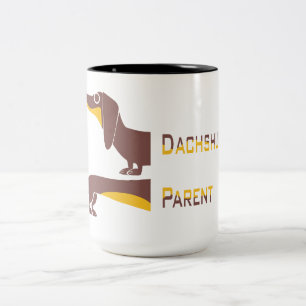 Funny cute dachshund for long dog parent Two-Tone coffee mug