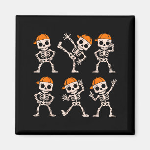 Funny cute dancing skeleton halloween boys kids magnet