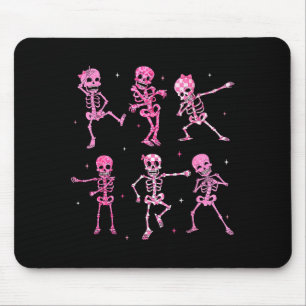 Funny Cute Dancing Skeleton Halloween Costume Shir Mouse Pad