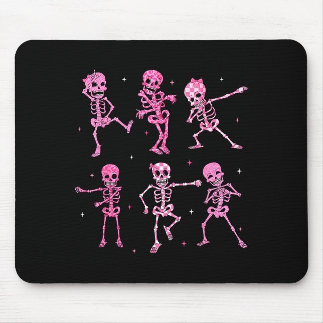 Funny Cute Dancing Skeleton Halloween Costume Shir Mouse Pad (Front)