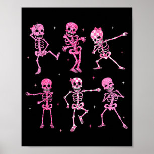 Funny Cute Dancing Skeleton Halloween Costume Shir Poster