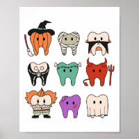 Funny Cute Dental Hygiene Monsters Teeth Squad Hal