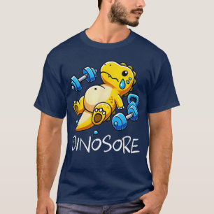 Funny Cute Dinosaur Workout Gym Fitness Weightlift T-Shirt