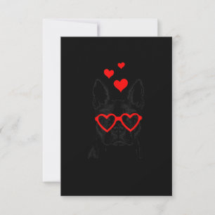 Funny Cute Dog American Boston Terrier Valentine RSVP Card