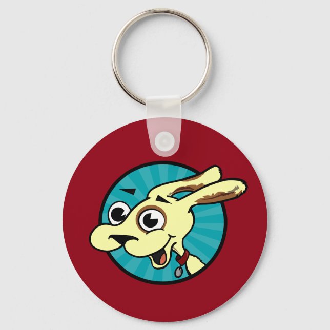 FUNNY CUTE DOG BASIC BUTTON ROUND KEY CHAIN (Front)