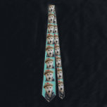 FUNNY CUTE DOG DRESSED PAINTING TEAL NECK TIE<br><div class="desc">Funny cute dog dressed painting design on light teal colour fabric neck tie matches any suit,  office wear,  any occasions,  night parties,  get-togethers. It's made of 100 % polyester fabric,  finished silky,  double side printing with no additional cost. Can be dry clean.</div>