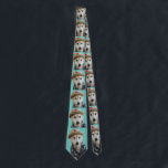 FUNNY CUTE DOG DRESSED PAINTING TEAL NECK TIE<br><div class="desc">Funny cute dog dressed painting design on light teal colour fabric neck tie matches any suit,  office wear,  any occasions,  night parties,  get-togethers. It's made of 100 % polyester fabric,  finished silky,  double side printing with no additional cost. Can be dry clean.</div>