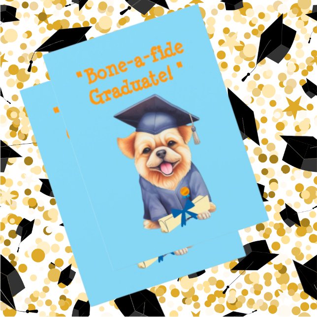 Funny Cute Dog Graduation Greeting Card (Creator Uploaded)