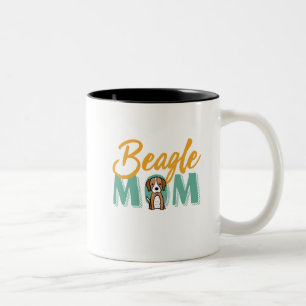 Funny Cute Dog Lover Puppy Pet Owner Beagle Mum Two-Tone Coffee Mug