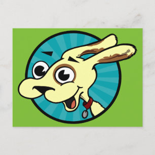 FUNNY CUTE DOG VERTICAL POSTCARD