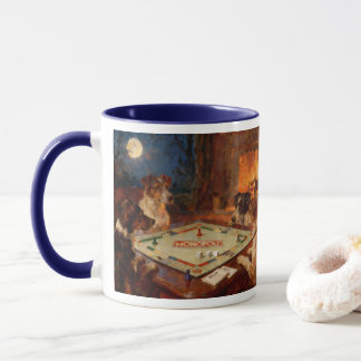 Funny Cute Dogs Playing A Board Game Coffee Mug