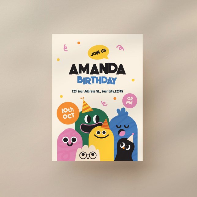 Funny Cute Doodle Birthday Invitation (Creator Uploaded)