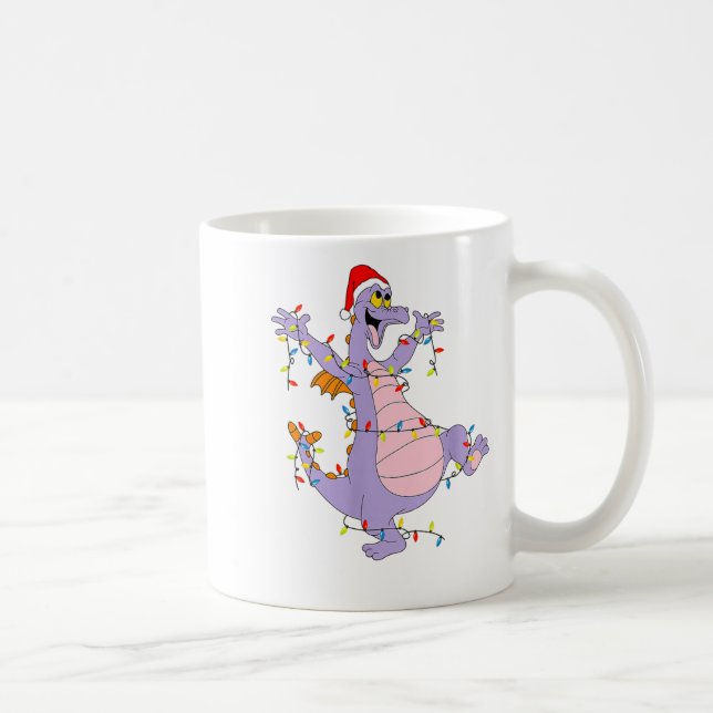 Funny Cute Dragon Figment Lights Christmas Santa M Coffee Mug (Right)