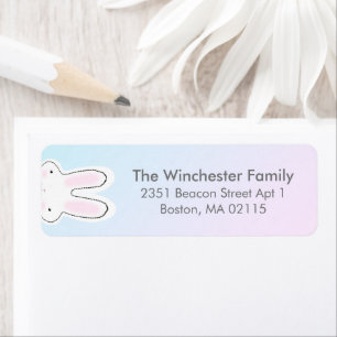 Funny cute Easter bunny pastel colours address Return Address Label