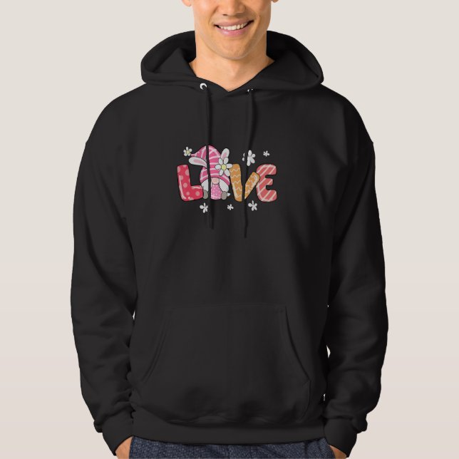 Funny Cute Easter Egg Love Gnome Hoodie (Front)