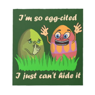 Funny Cute Easter Eggs Cartoon Notepad