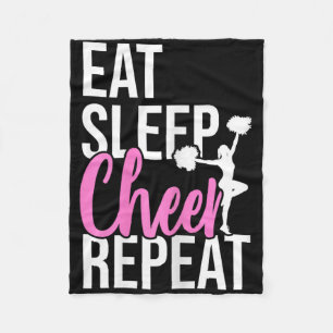 Funny Cute Eat Sleep Cheer Repeat Love Girls Gift  Fleece Blanket