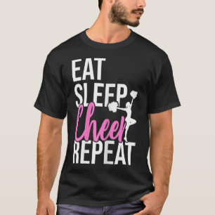 Funny Cute Eat Sleep Cheer Repeat Love Girls Gift T-Shirt