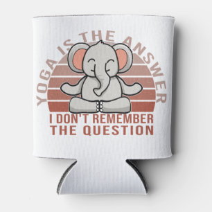 Funny cute elephant doing yoga. funny yoga design can cooler