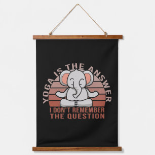 Funny cute elephant doing yoga. funny yoga design  hanging tapestry